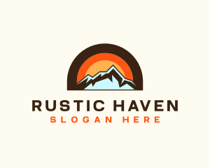 Rustic Travel Mountain logo design