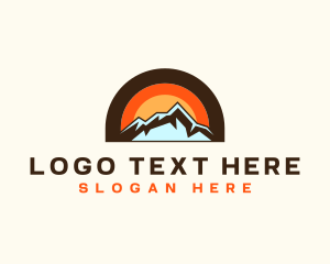 Hiking - Rustic Travel Mountain logo design