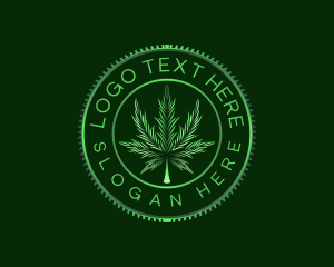 Badge - Marijuana Plant Cannabis logo design