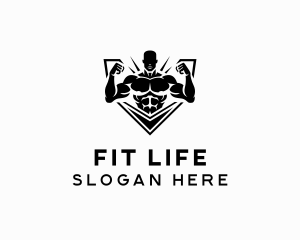 Bodybuilding Fitness Trainer logo design