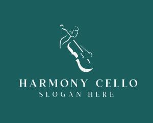 Cello Musician Concert logo design