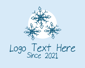 Sled - Holiday Winter Snowflake logo design