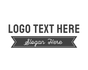 Text - Ribbon Banner Business logo design