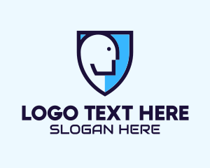 Online - Human Face Shield logo design