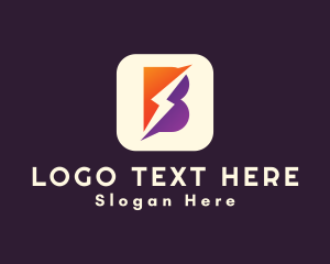 Lightning Letter B App Logo