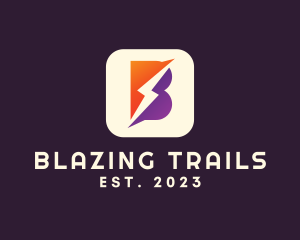 Lightning Letter B App logo design