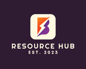 Resources - Lightning Letter B App logo design