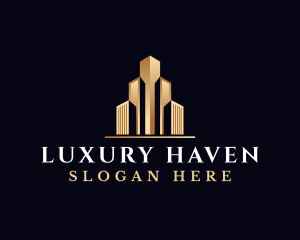 Luxury Real Estate Skyscraper logo design