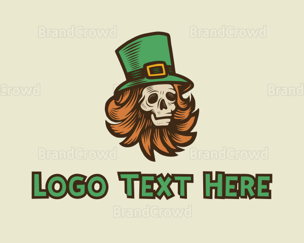 Irish Leprechaun Skull Logo