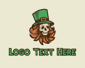 Halloween - Irish Leprechaun Skull logo design