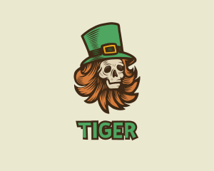Irish Leprechaun Skull Logo
