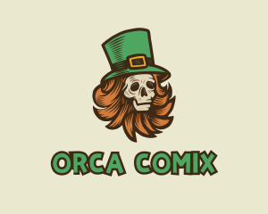 Beard - Irish Leprechaun Skull logo design
