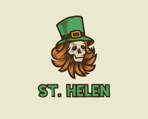 Irish Leprechaun Skull logo design