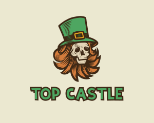 Irish Leprechaun Skull logo design