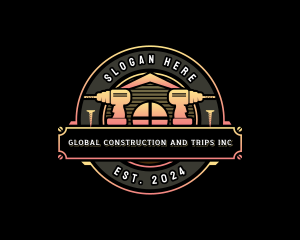 Handyman Drill Construction Logo