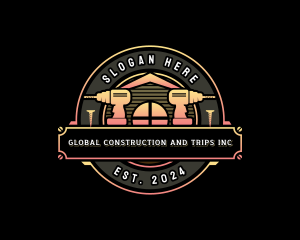 Handyman Drill Construction logo design