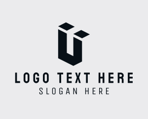 Shop - Industrial Company Letter U logo design