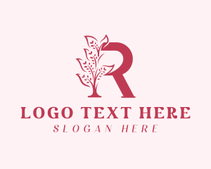 Salon - Feminine Natural Letter R logo design
