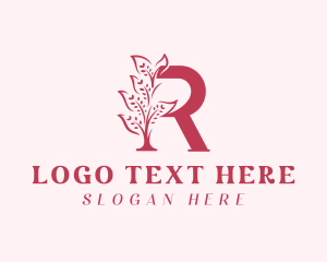 Vine - Feminine Natural Letter R logo design