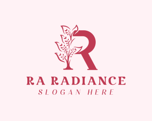 Feminine Natural Letter R logo design