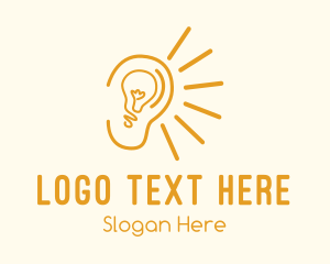 Electrician - Bright Light Bulb Ear logo design