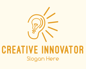 Inventor - Bright Light Bulb Ear logo design