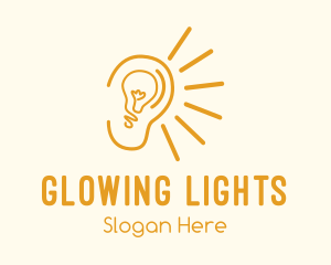 Bright Light Bulb Ear logo design