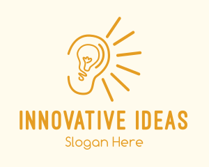 Bright Light Bulb Ear logo design