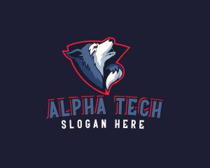 Alpha - Hunter Howl Wolf logo design