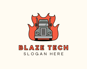 Blazing Freight Truck logo design