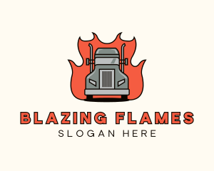 Blazing Freight Truck logo design