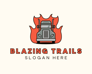 Blazing Freight Truck logo design