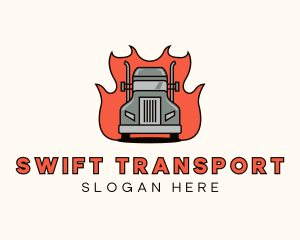 Blazing Freight Truck logo design