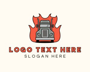 Haulage - Blazing Freight Truck logo design