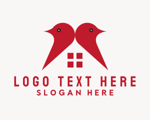 Bird - Red Bird House logo design