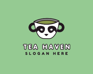 Teacup - Panda Matcha Cup logo design