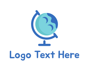 Outer Space - Blue Globe Planet logo design