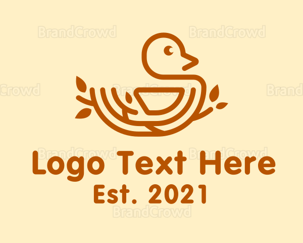 Brown Nest Bird Logo