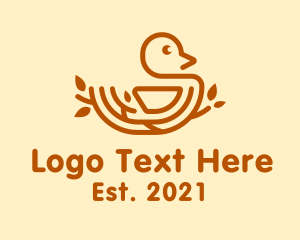 Brown Bird - Brown Nest Bird logo design