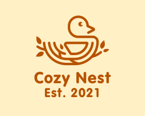 Nest - Brown Nest Bird logo design