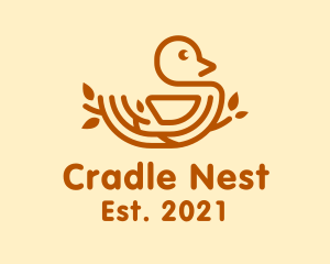 Brown Nest Bird  logo design