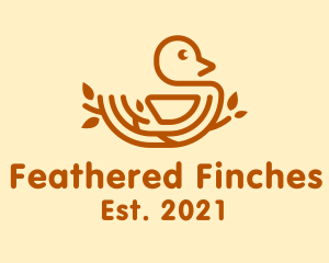 Brown Nest Bird  logo design