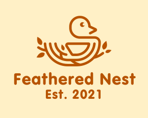 Brown Nest Bird  logo design