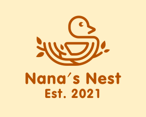 Brown Nest Bird  logo design