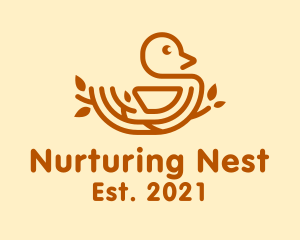 Brown Nest Bird  logo design