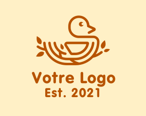 Nest - Brown Nest Bird logo design