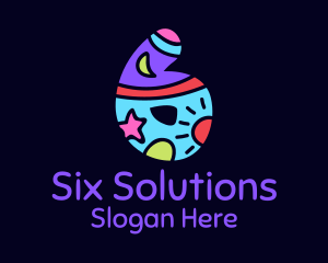 Six - Colorful Shapes Number 6 logo design