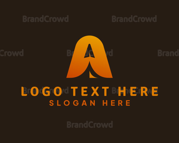 Paper Airplane Letter A Logo