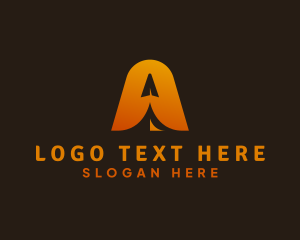 Courier - Paper Airplane Letter A logo design