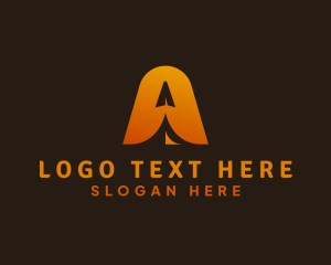 Arrow - Paper Airplane Letter A logo design